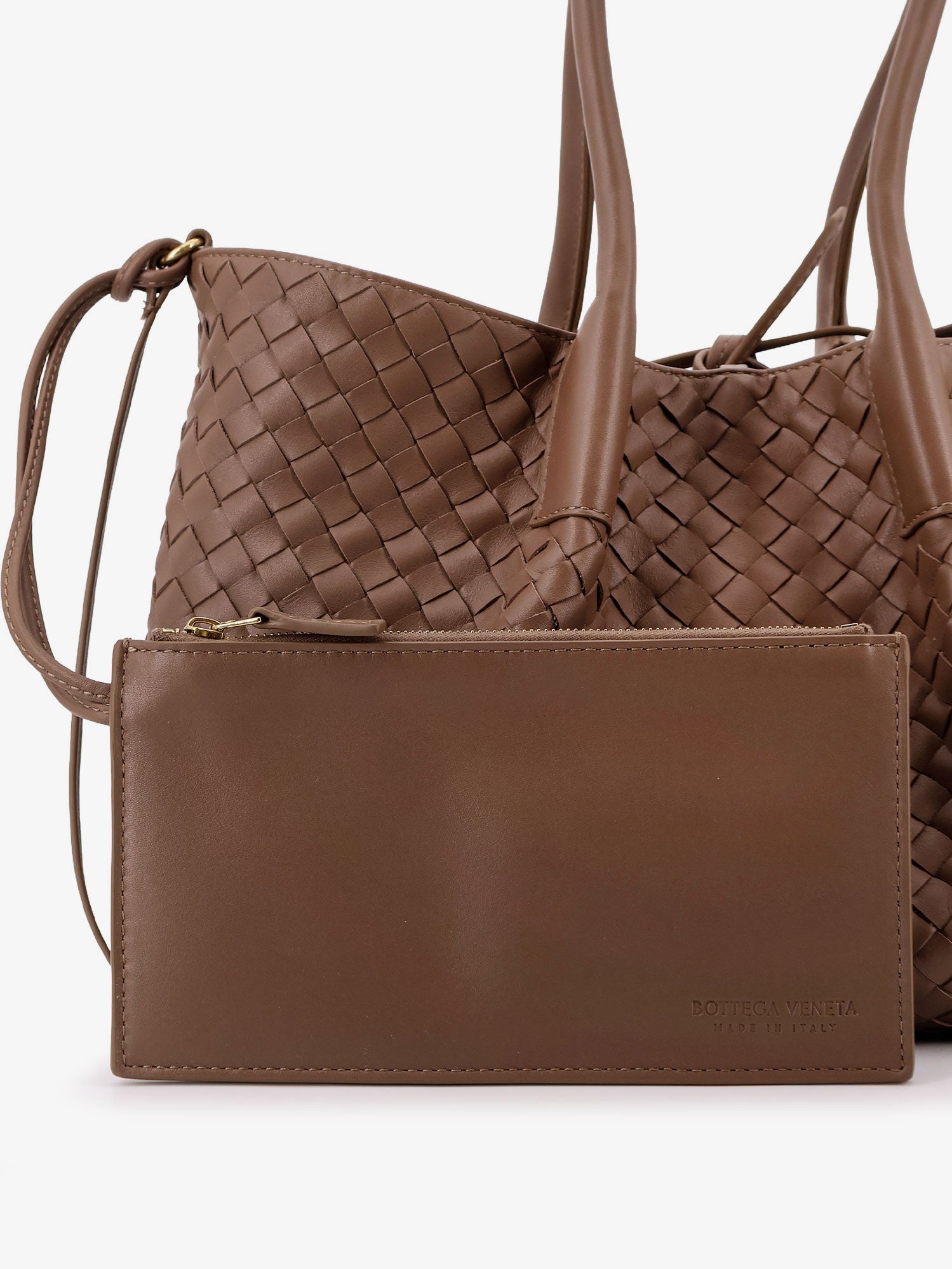 Bottega Veneta Women Pinacoteca Leather Handbag With Intrecciato Motif
