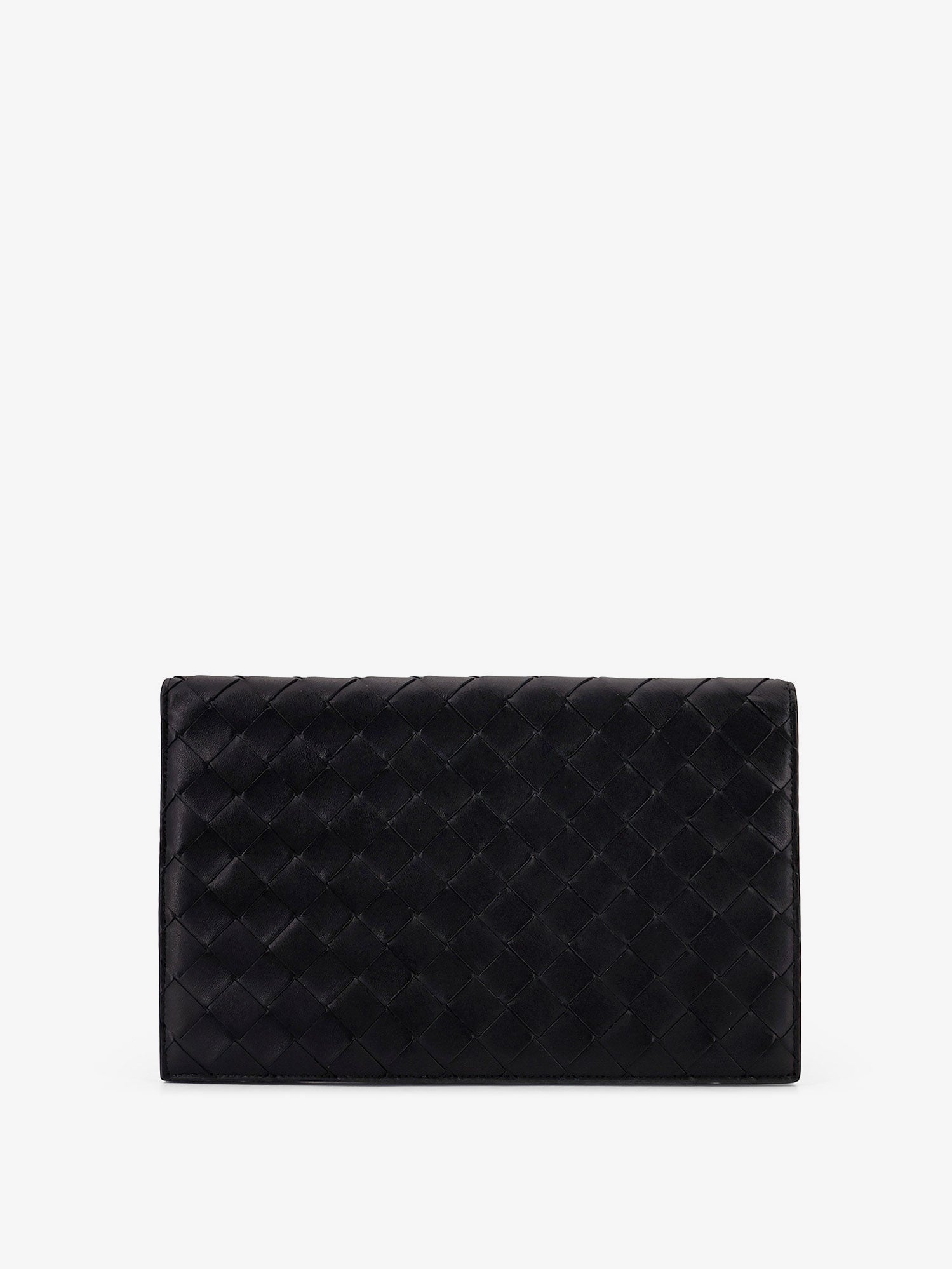 Bottega Veneta Men Leather Clutch Bag With Intrecciato Motif