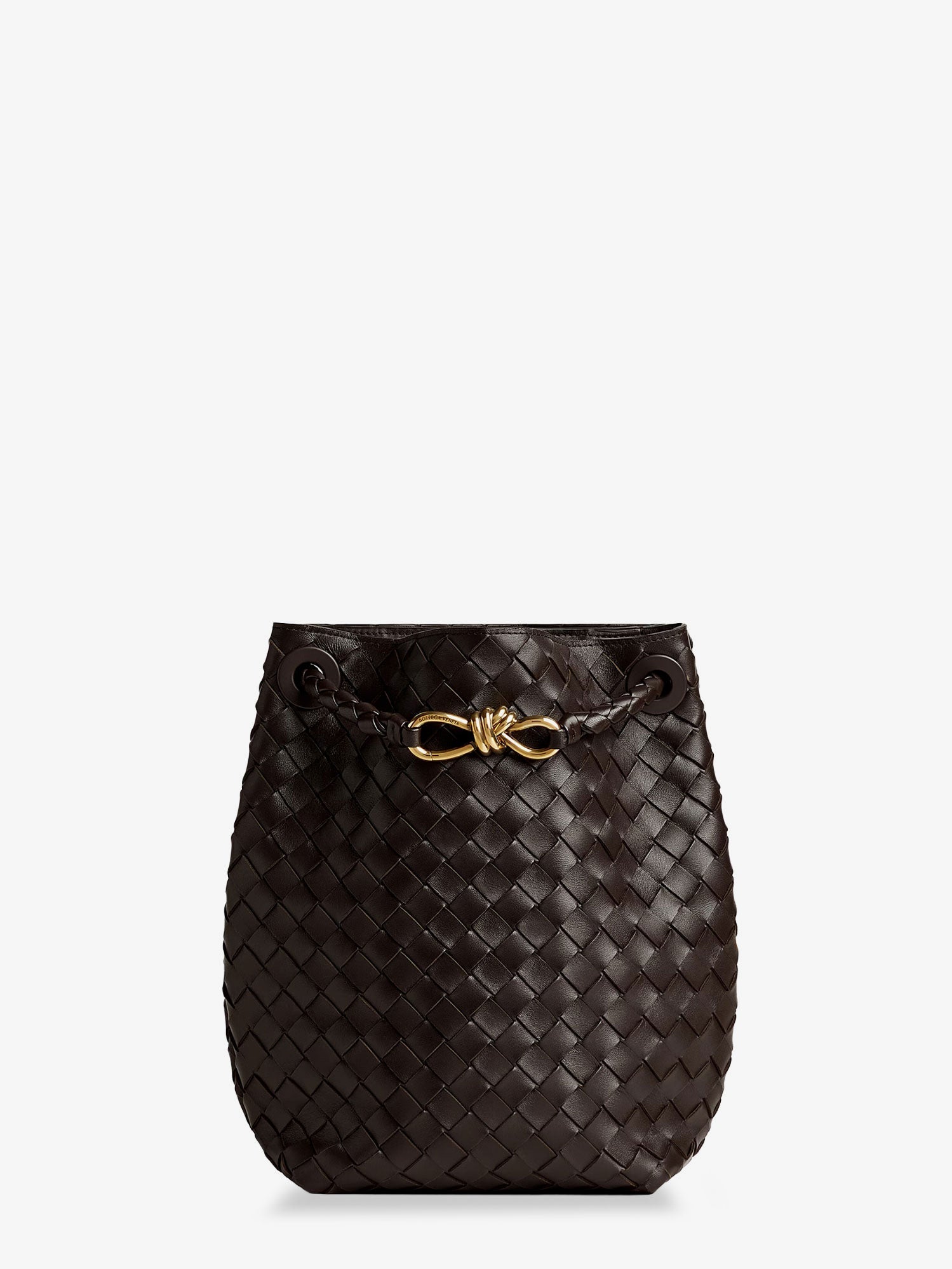 Bottega Veneta Women Andiamo Bucket Leather Crossbody Bag With Intrecciato Pattern