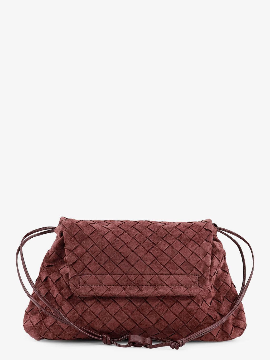 Bottega Veneta Women Suede Giorno Crossbody Bag With Intrecciato Motif