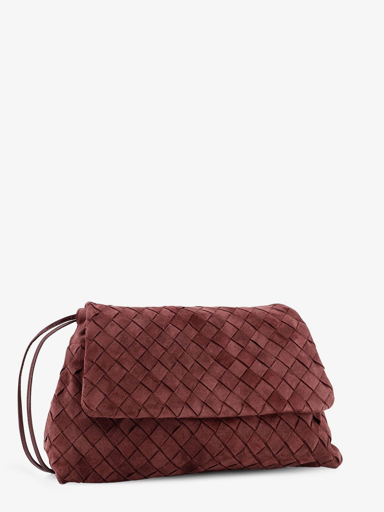 Bottega Veneta Women Suede Giorno Crossbody Bag With Intrecciato Motif