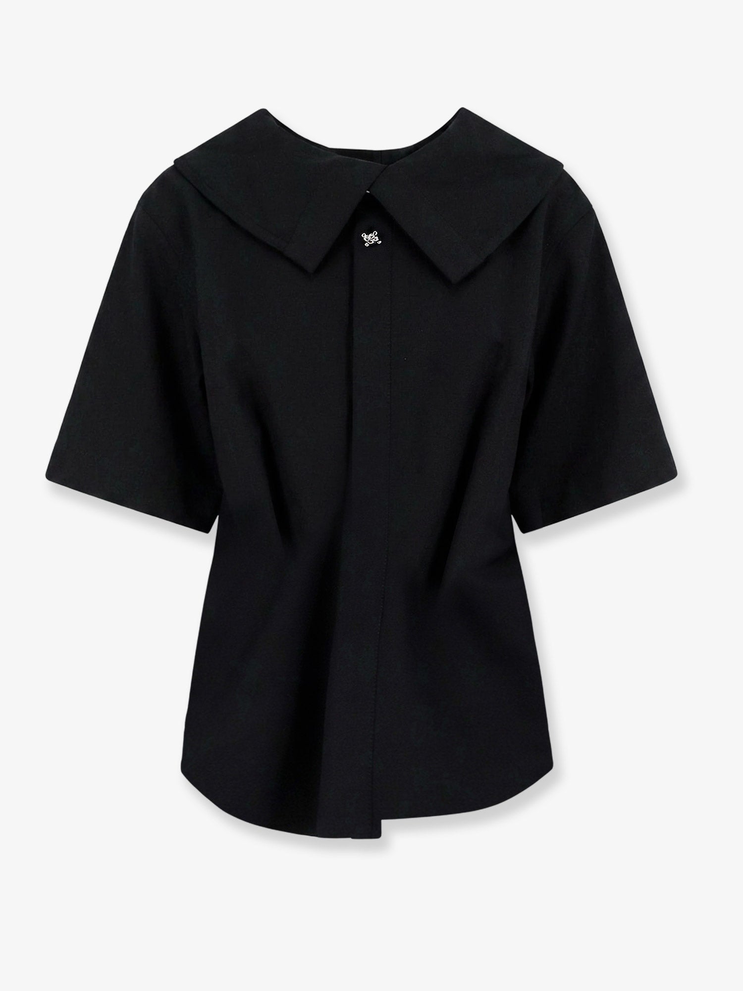 Bottega Veneta Women Compact Cotton Canvas Shirt With Square Knot Buttons