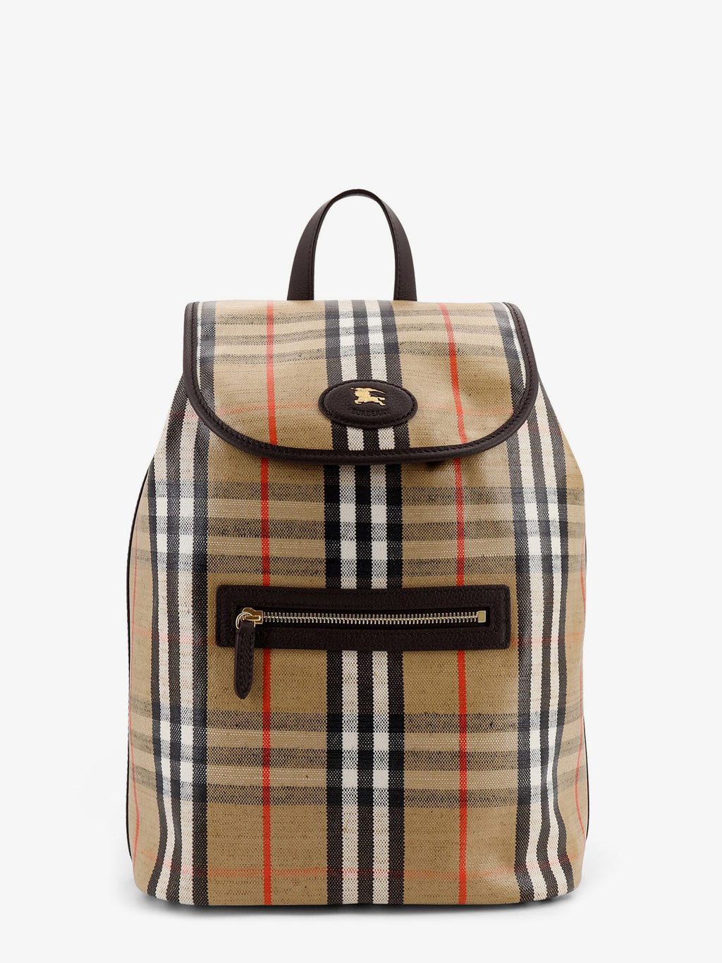 Burberry Men Highlands Coated Canvas Backpack With Front Logo