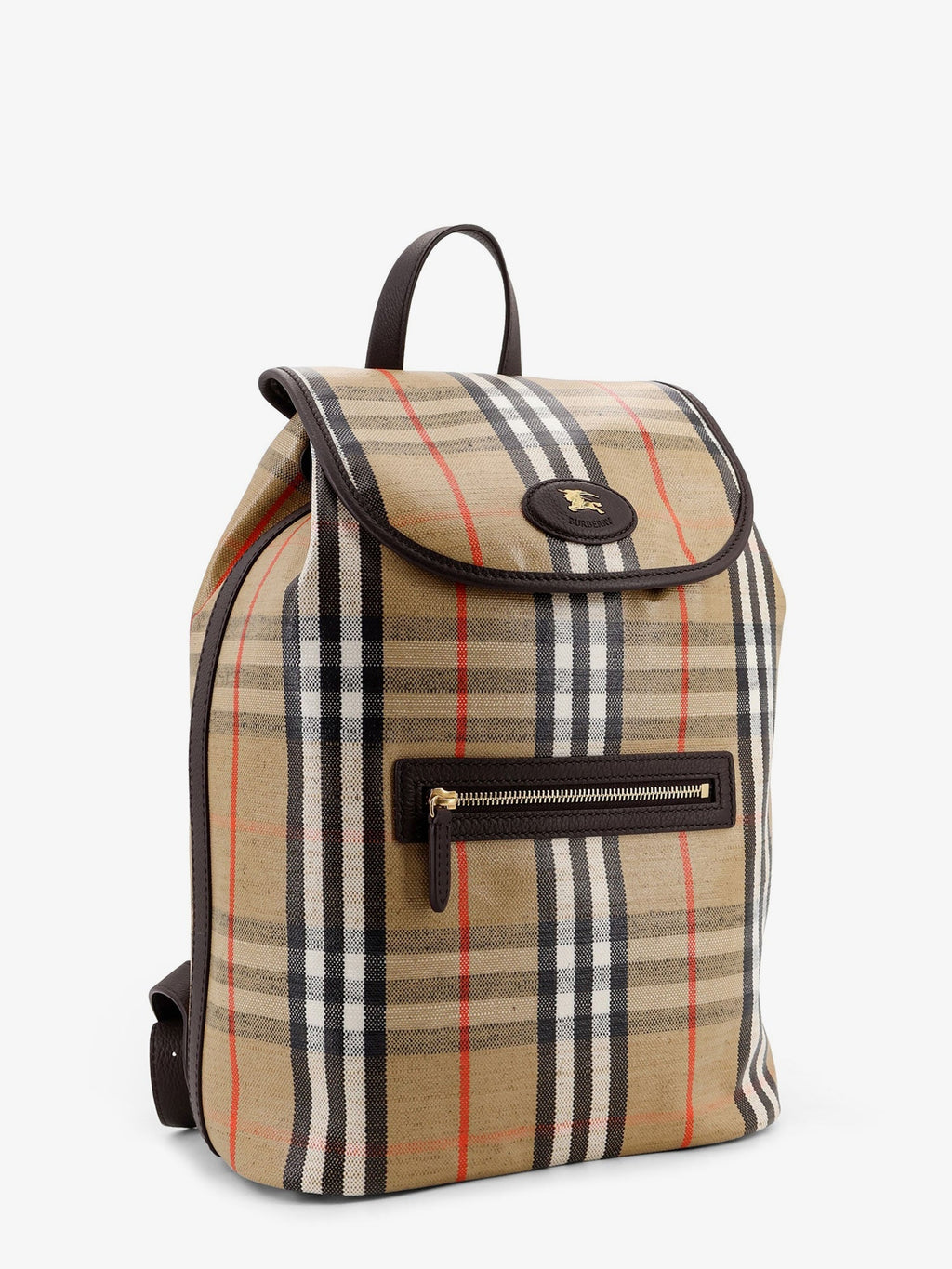 Burberry Men Highlands Coated Canvas Backpack With Front Logo