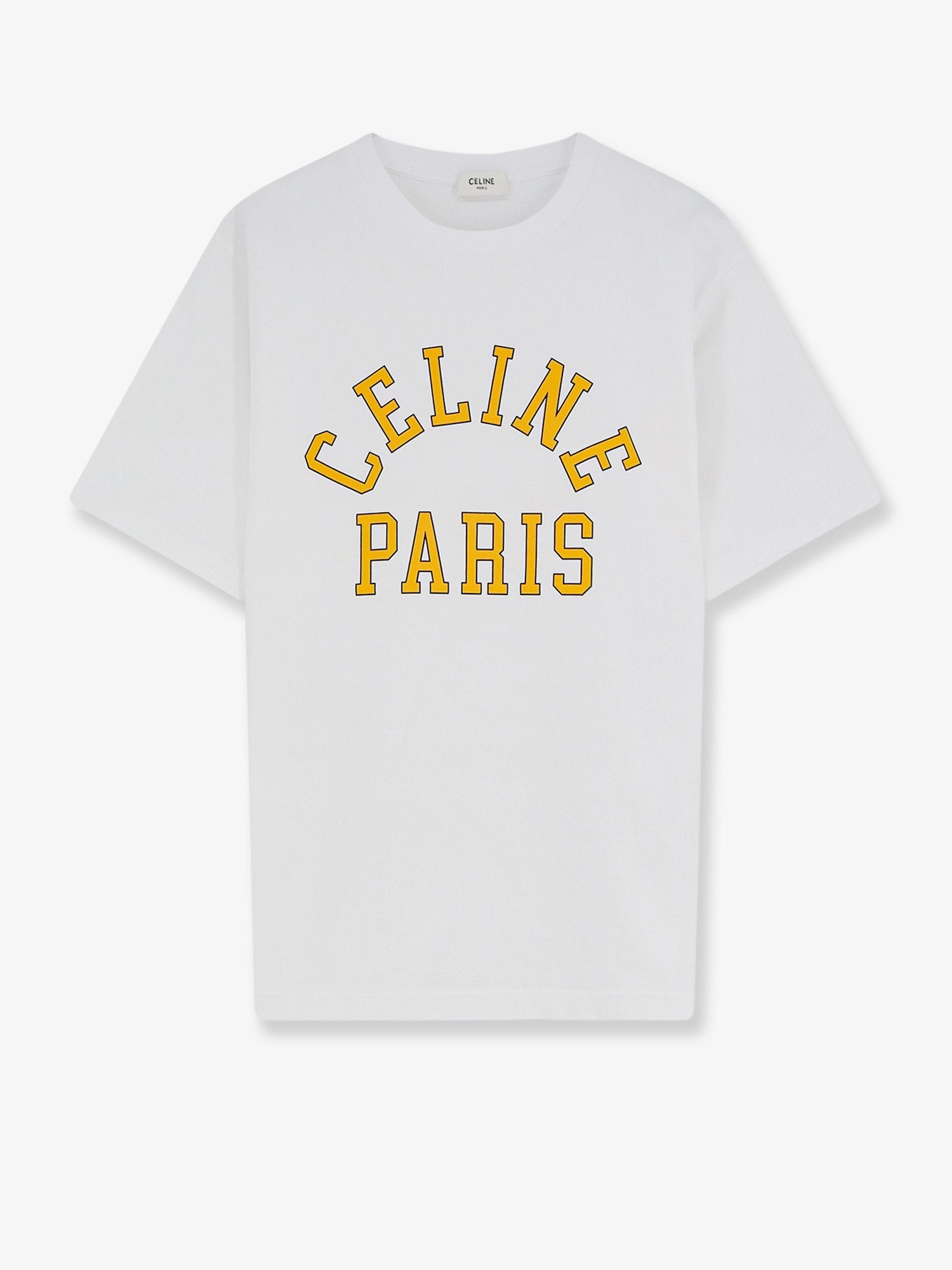 Celine Women Cotton T-Shirt With Front Logo Print
