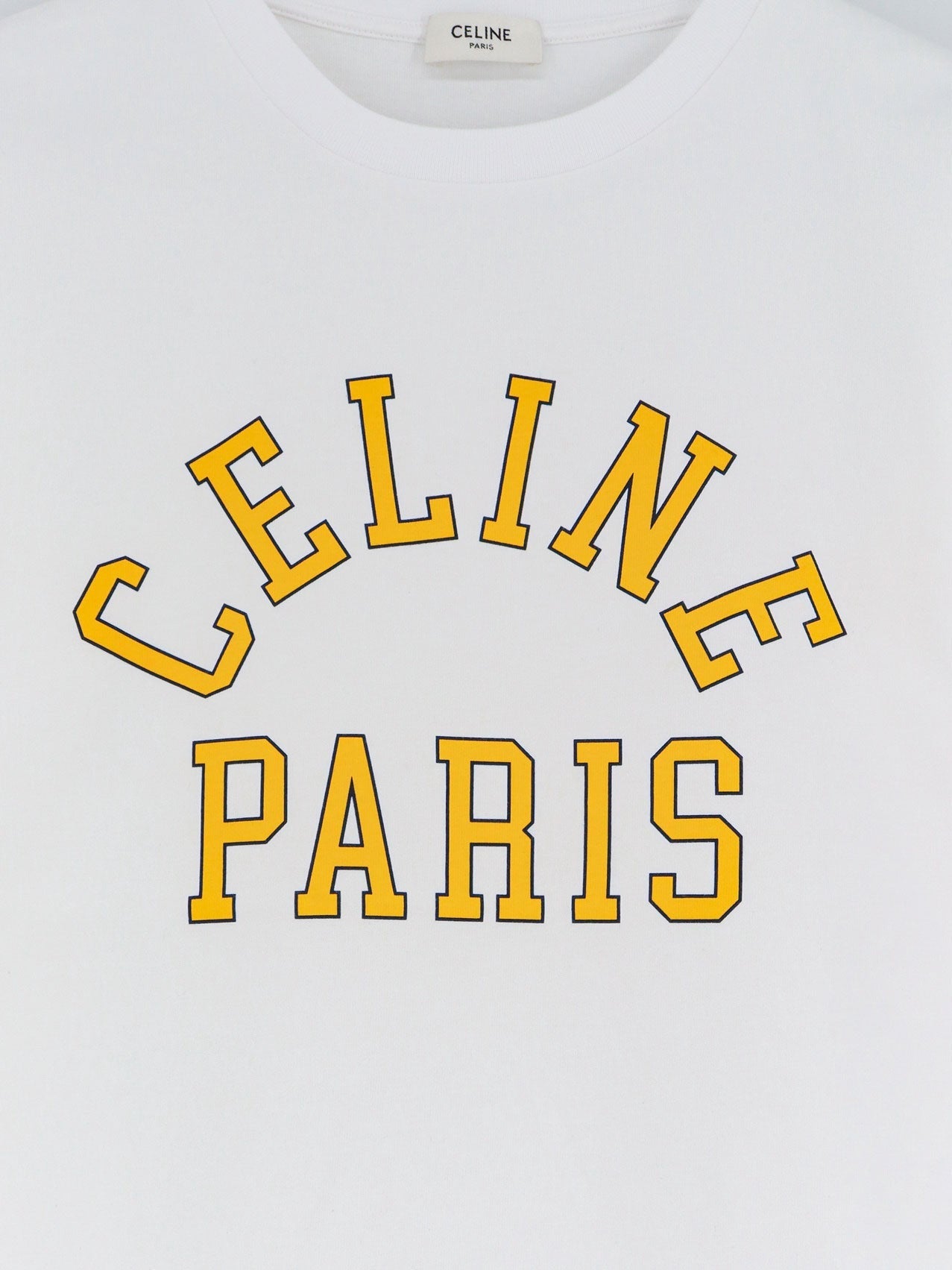 Celine Women Cotton T-Shirt With Front Logo Print
