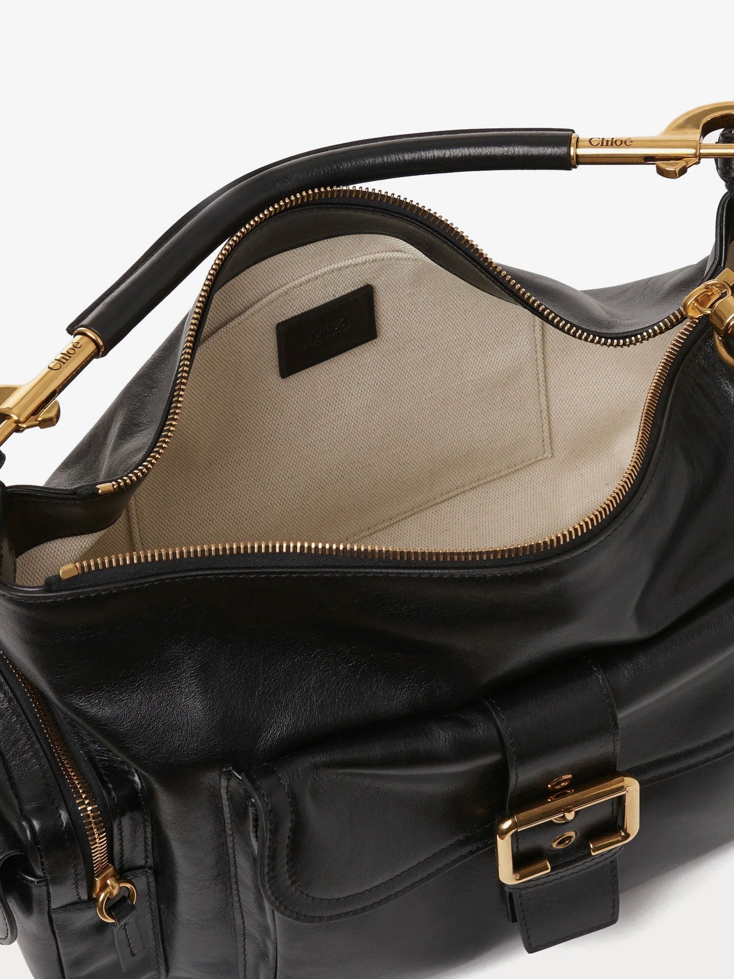 Chloe' Women Carry Shiny Buffalo Leather Shoulder Bag
