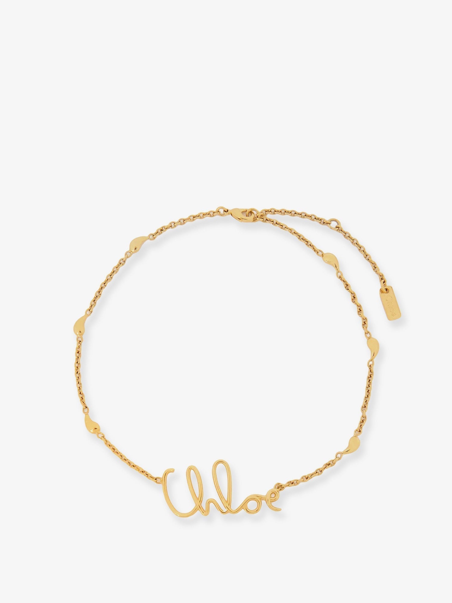 Chloe' Women Brass Necklace With Lettering Logo