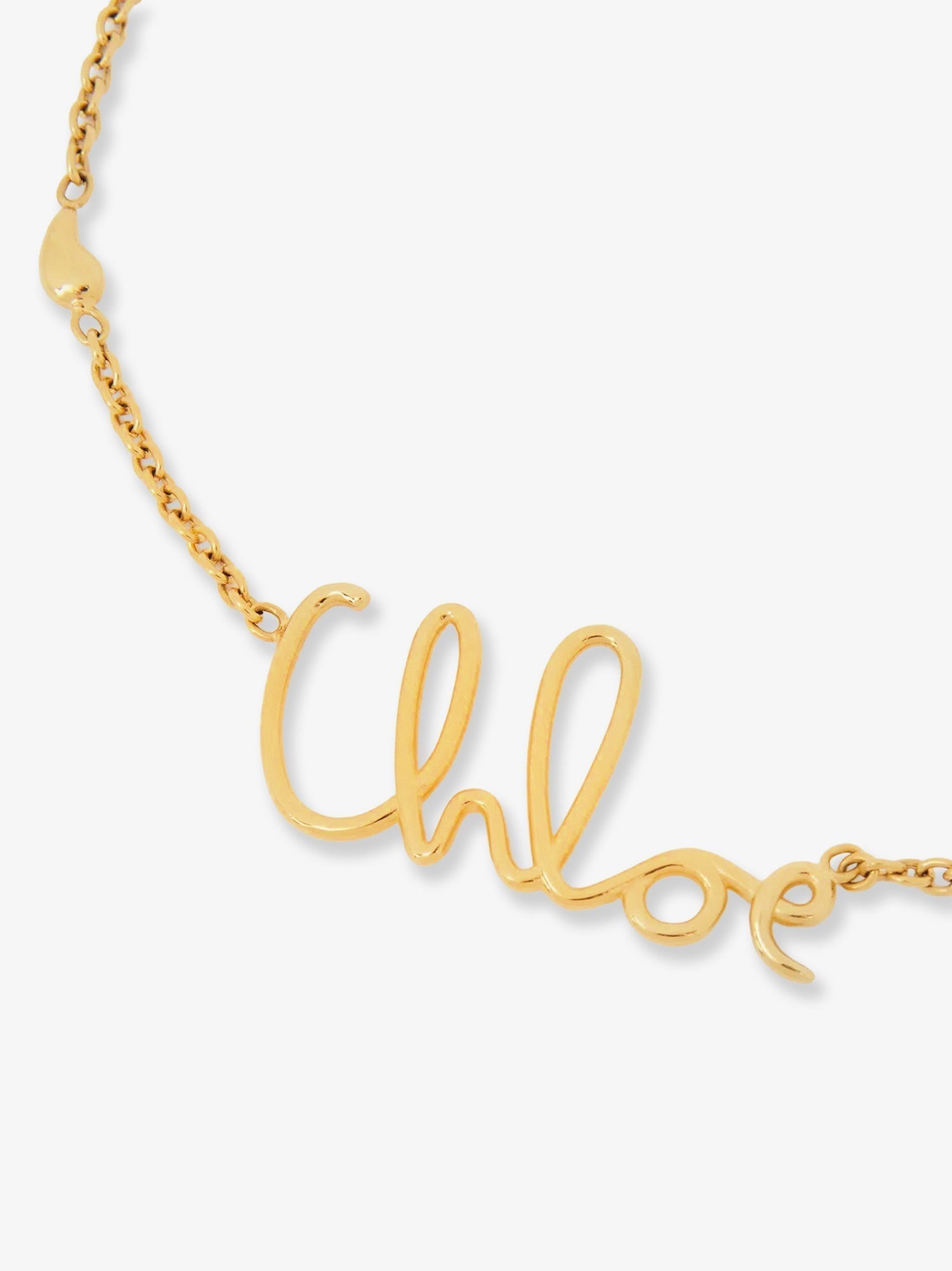 Chloe' Women Brass Necklace With Lettering Logo