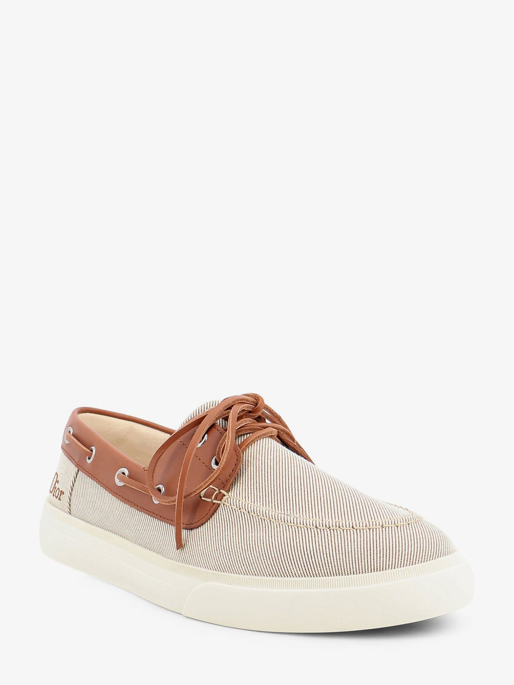 Dior Men Chester Dioriviera Canvas And Leather Loafers