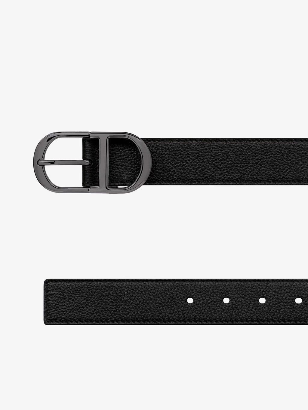 Dior Men Leather Belt With Metal Cd Logo