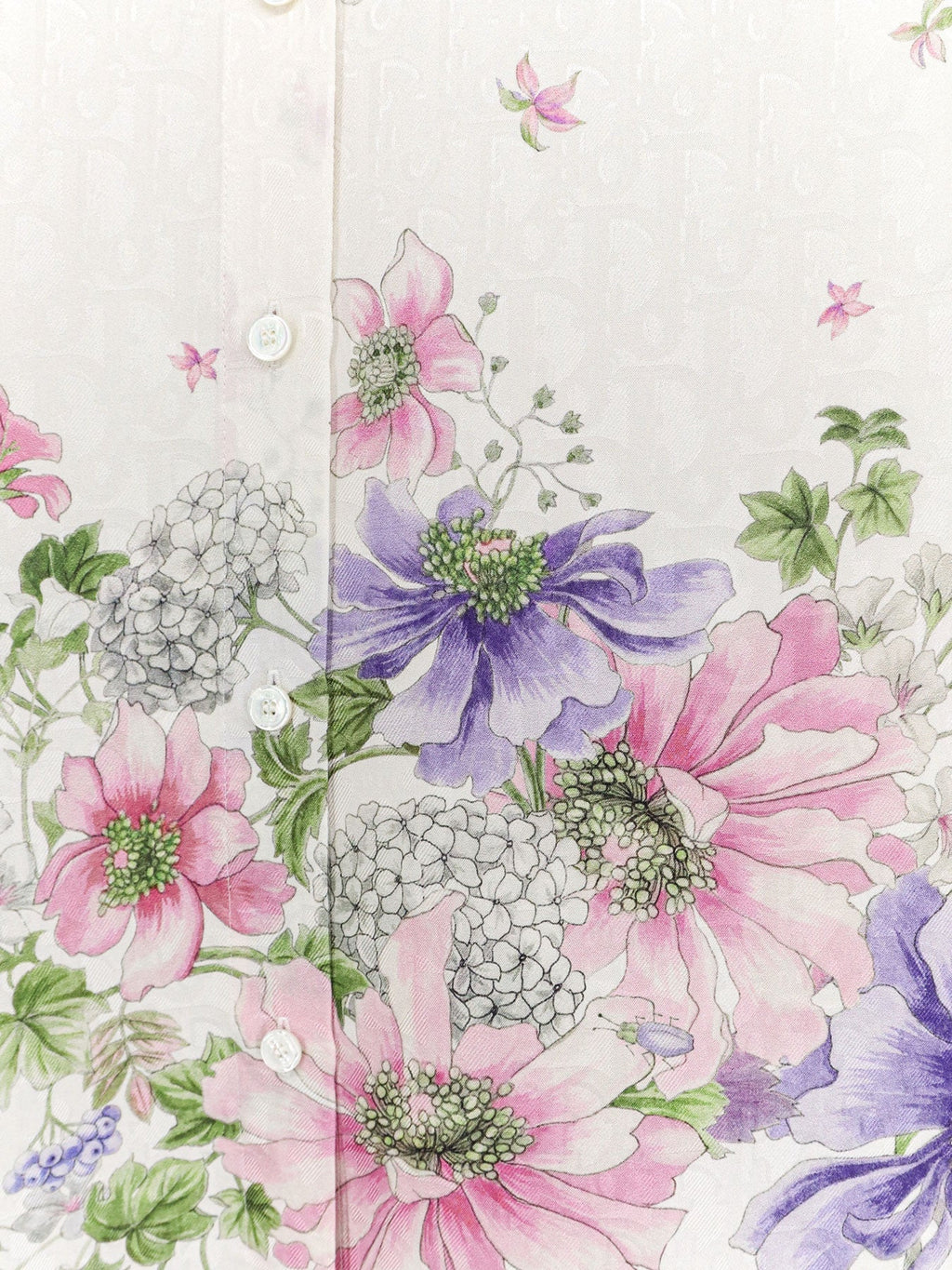 Dior Women Silk Shirt With Dior Hortensia Garden Print