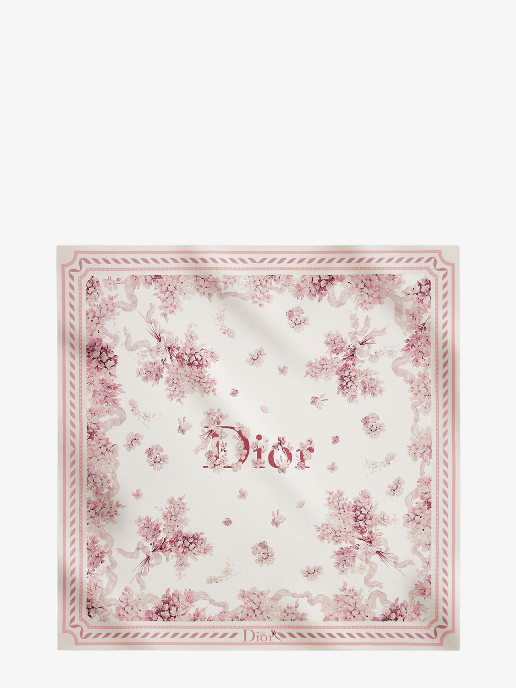 Dior Women Dior Lilac Bouquet Print Silk Foulard