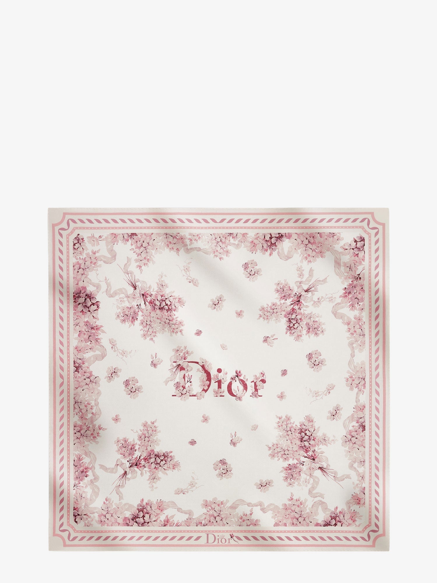 Dior Women Dior Lilac Bouquet Print Silk Foulard