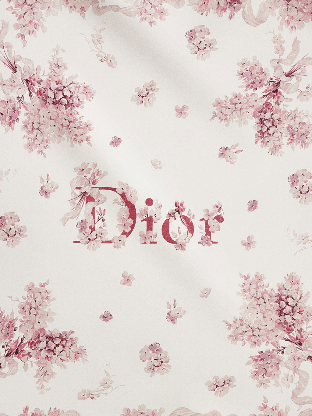 Dior Women Dior Lilac Bouquet Print Silk Foulard