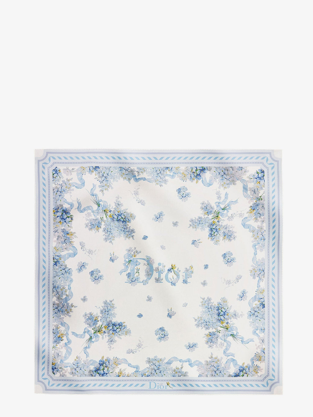 Dior Women Silk Foulard With Dior Lilac Bouquet Print