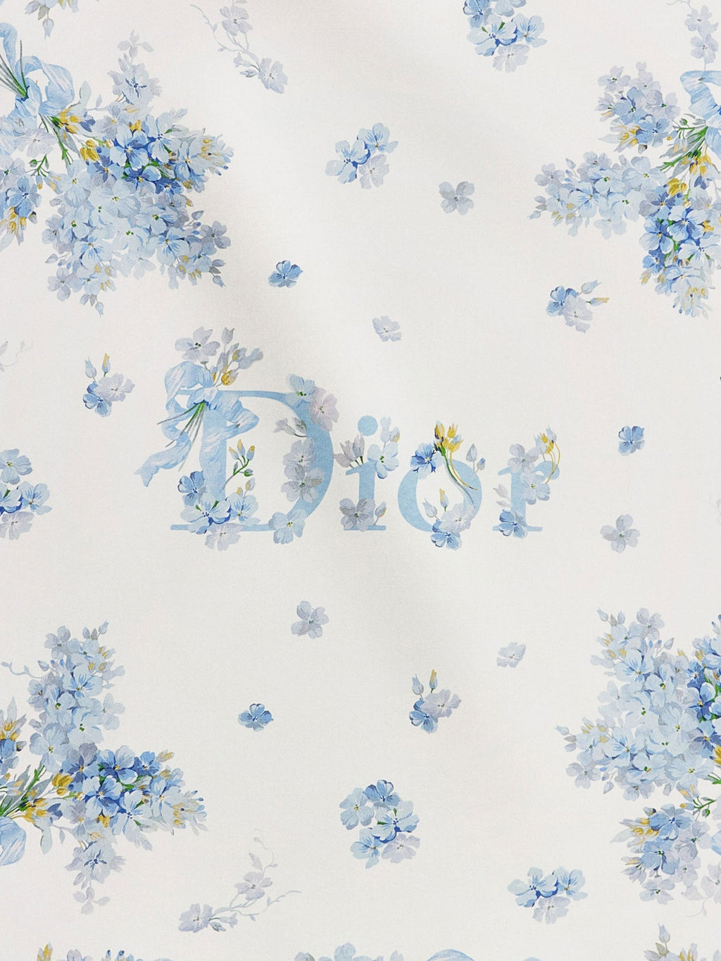 Dior Women Silk Foulard With Dior Lilac Bouquet Print