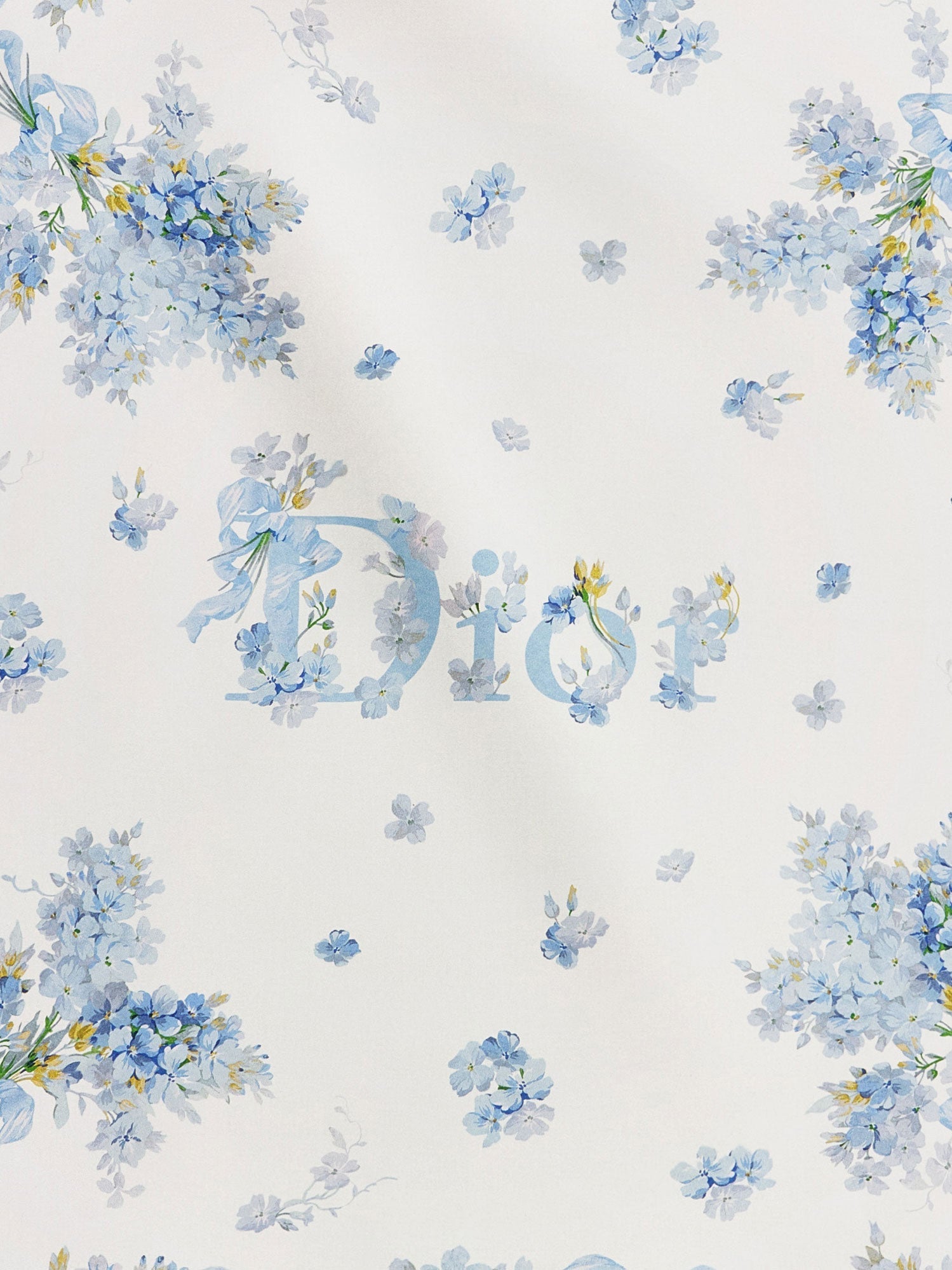 Dior Women Silk Foulard With Dior Lilac Bouquet Print