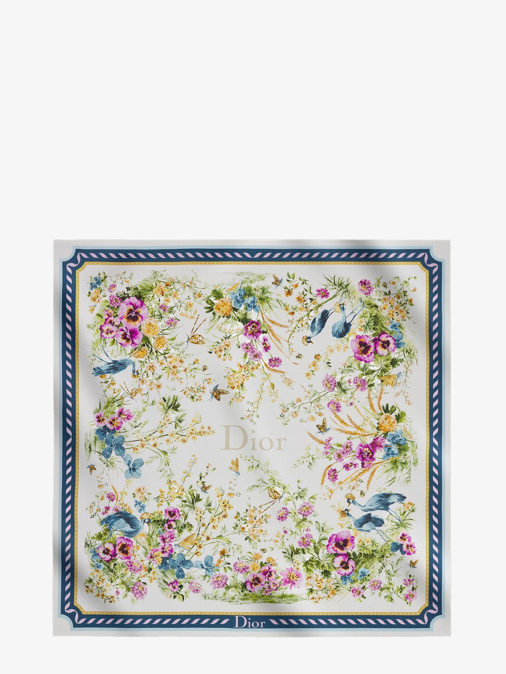 Dior Women Toile De Jouy Floral Garden Dioriviera 90 Silk Foulard