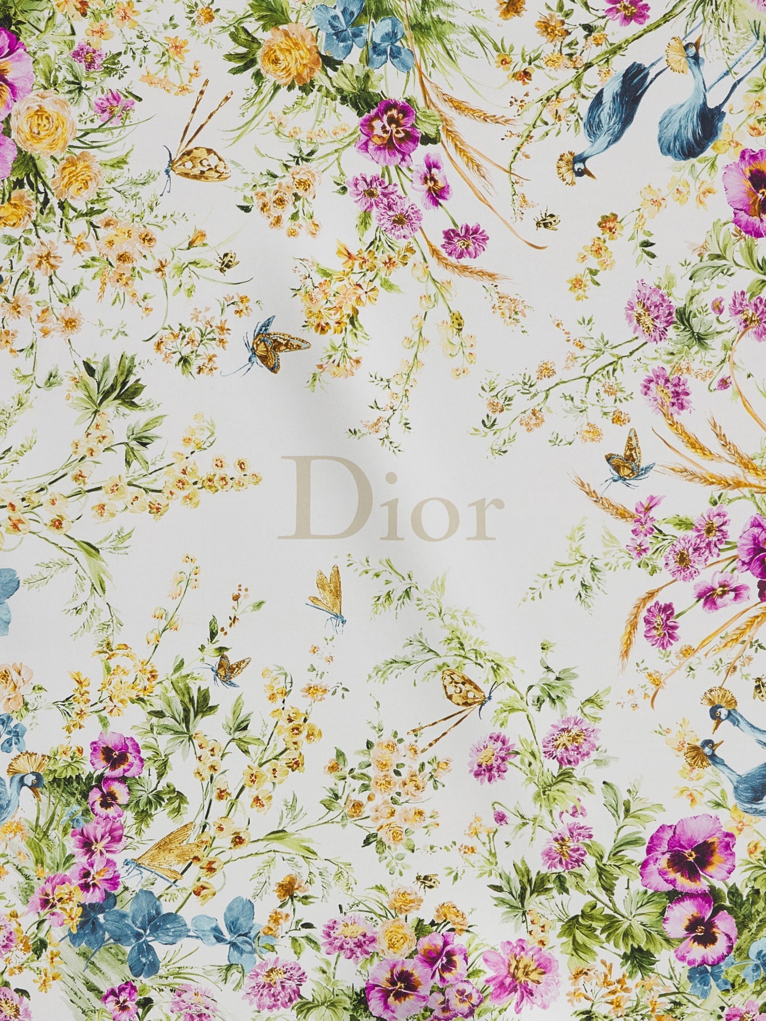 Dior Women Toile De Jouy Floral Garden Dioriviera 90 Silk Foulard