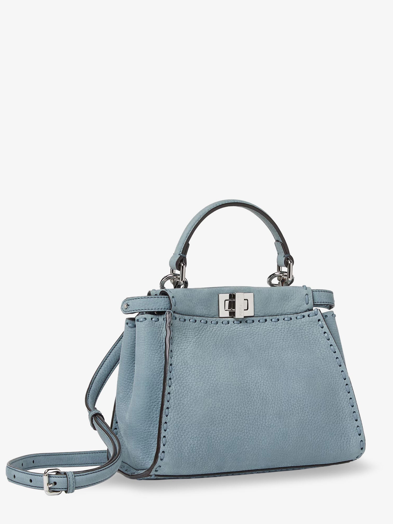 Fendi Women Peekaboo Mini Leather Crossbody Bag