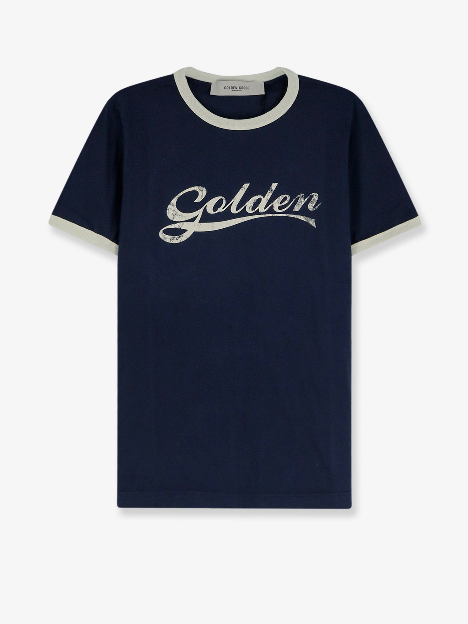 Golden Goose Deluxe Brand Men Cotton T-Shirt With Printed Logo On The Front