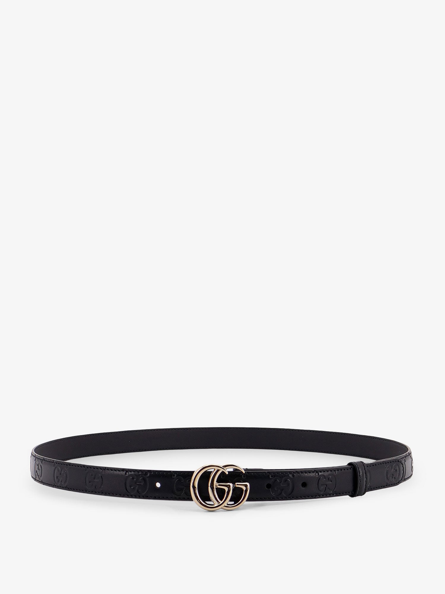 Gucci Women Leather Belt With All-Over Gg Logo