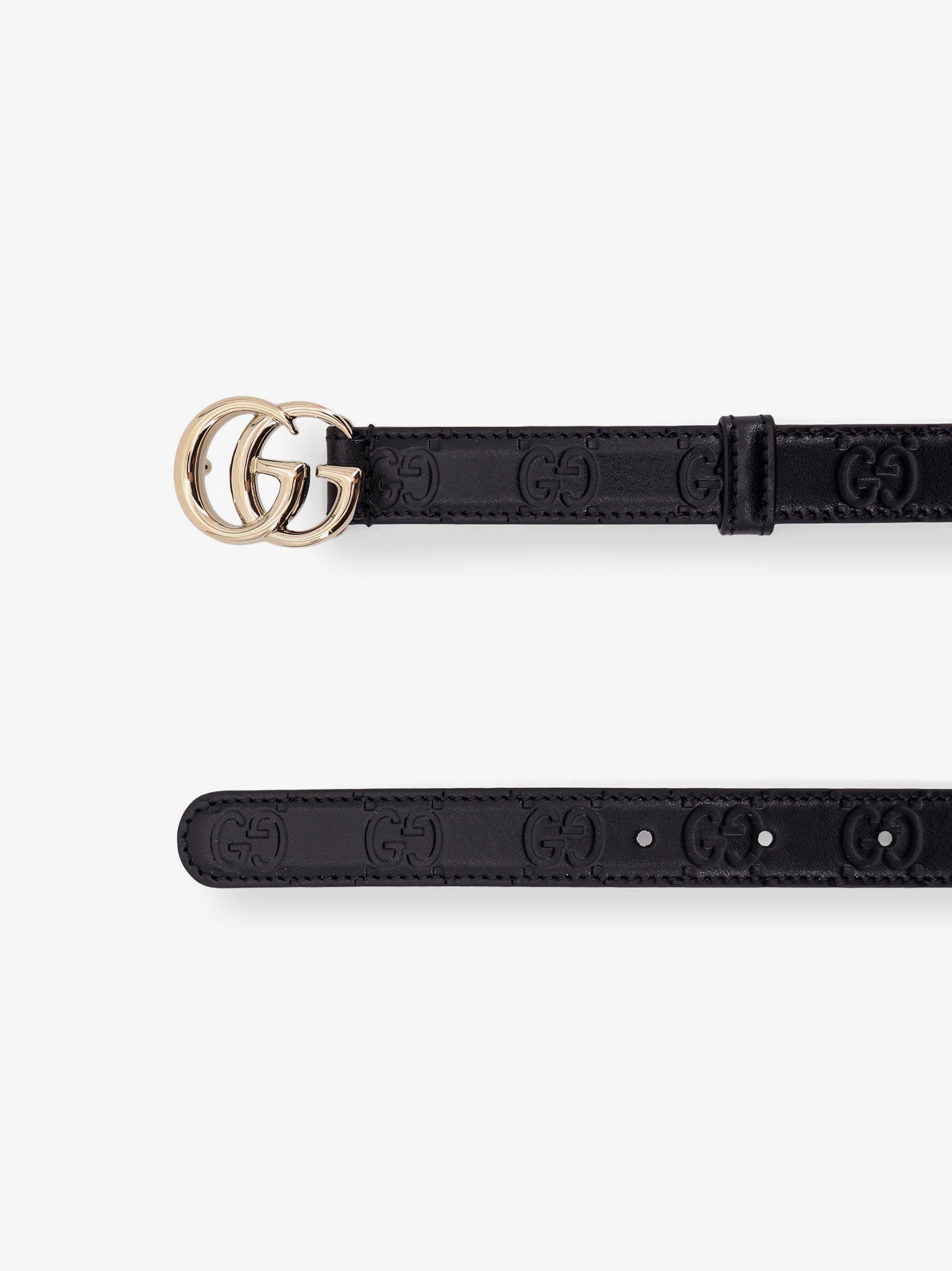 Gucci Women Leather Belt With All-Over Gg Logo