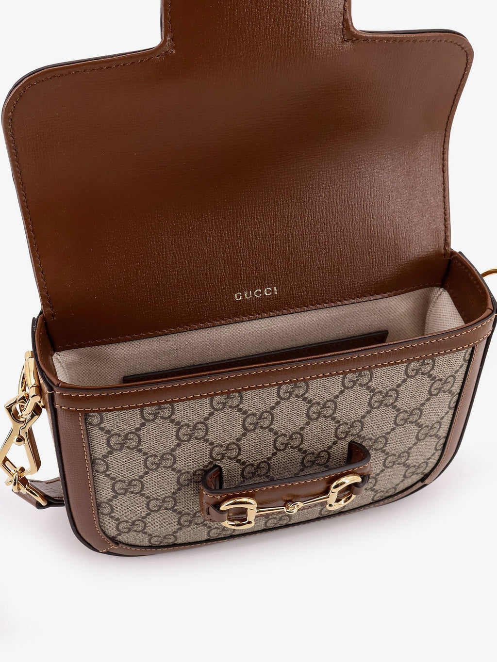Gucci Women Coated Canvas Gucci Horsebit 1955 Crossbody Bag With Gg Supreme Motif