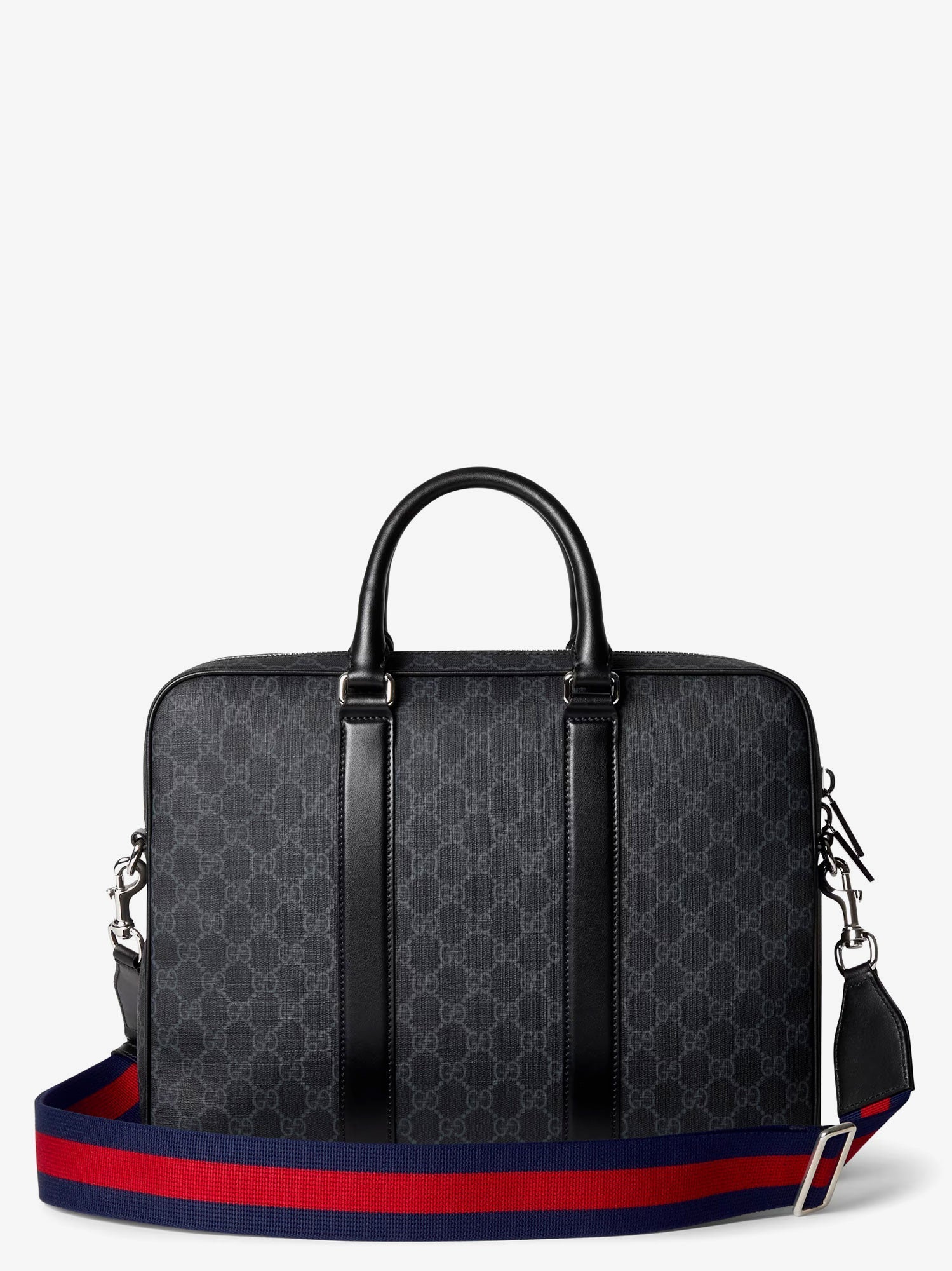 Gucci Men Gg Supreme Fabric And Leather Briefcase