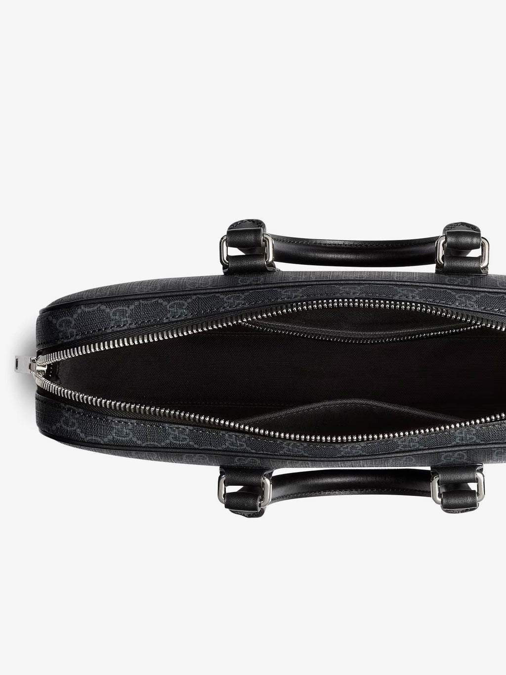 Gucci Men Gg Supreme Fabric And Leather Briefcase