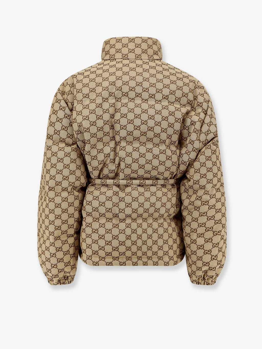 Gucci Women Gg Fabric Padded Jacket With Belt
