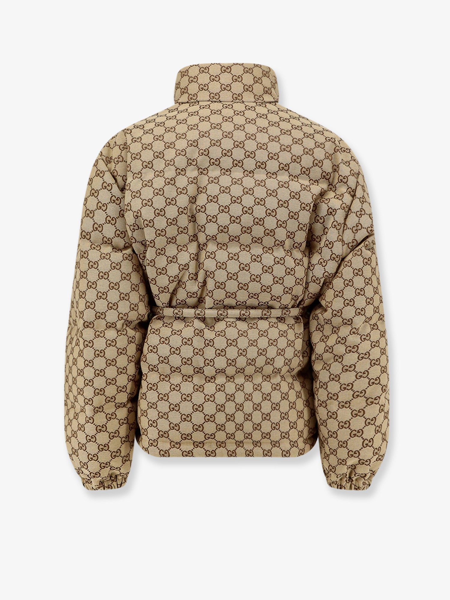 Gucci Women Gg Fabric Padded Jacket With Belt
