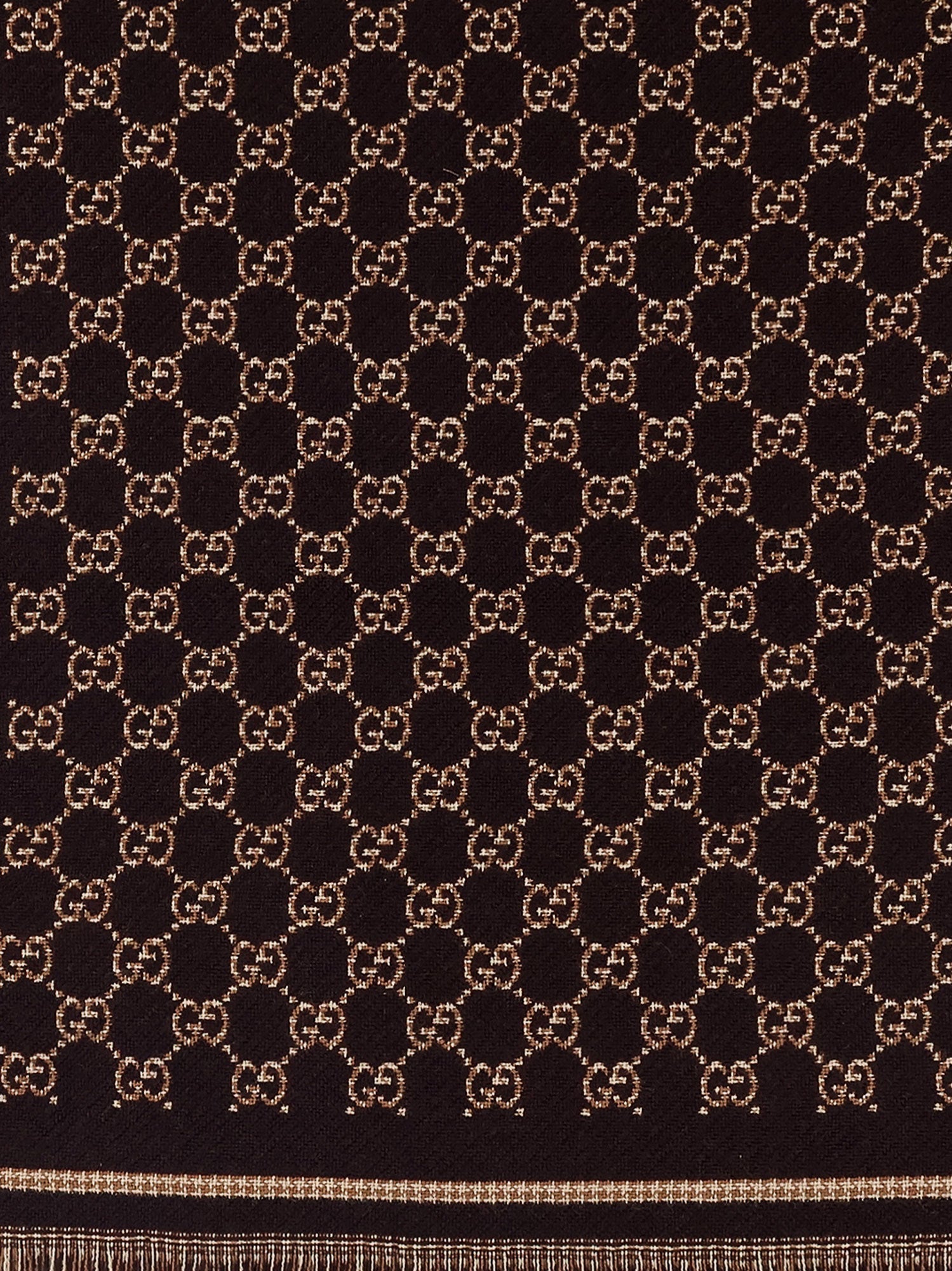 Gucci Men Gg Wool Jacquard Scarf