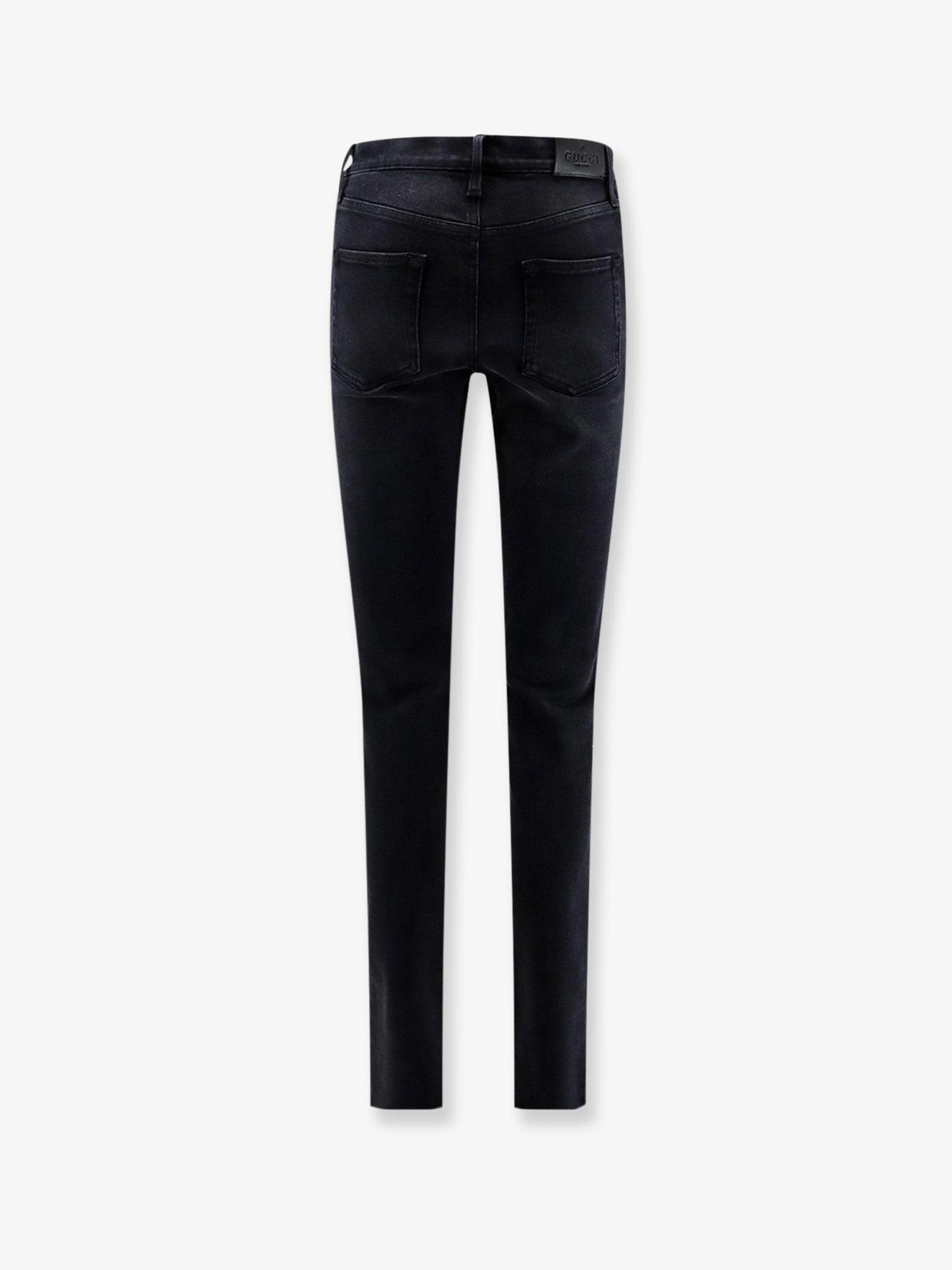Gucci Women Slim Fit Black Denim Trousers