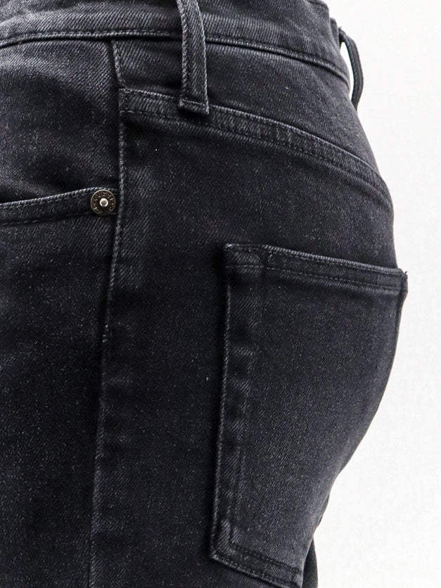 Gucci Women Slim Fit Black Denim Trousers