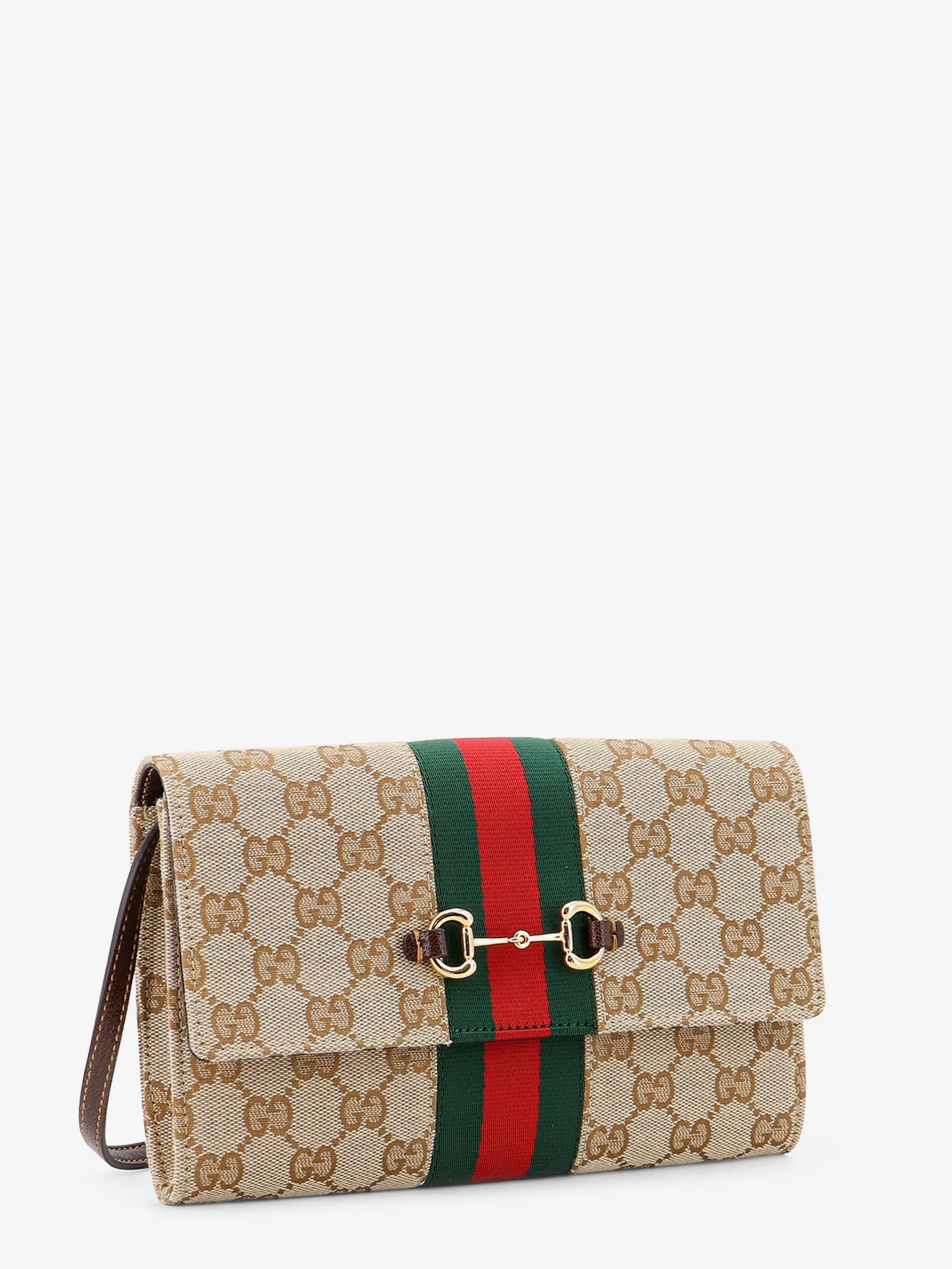 Gucci Women Gucci Horsebit Web Gg Fabric Wallet