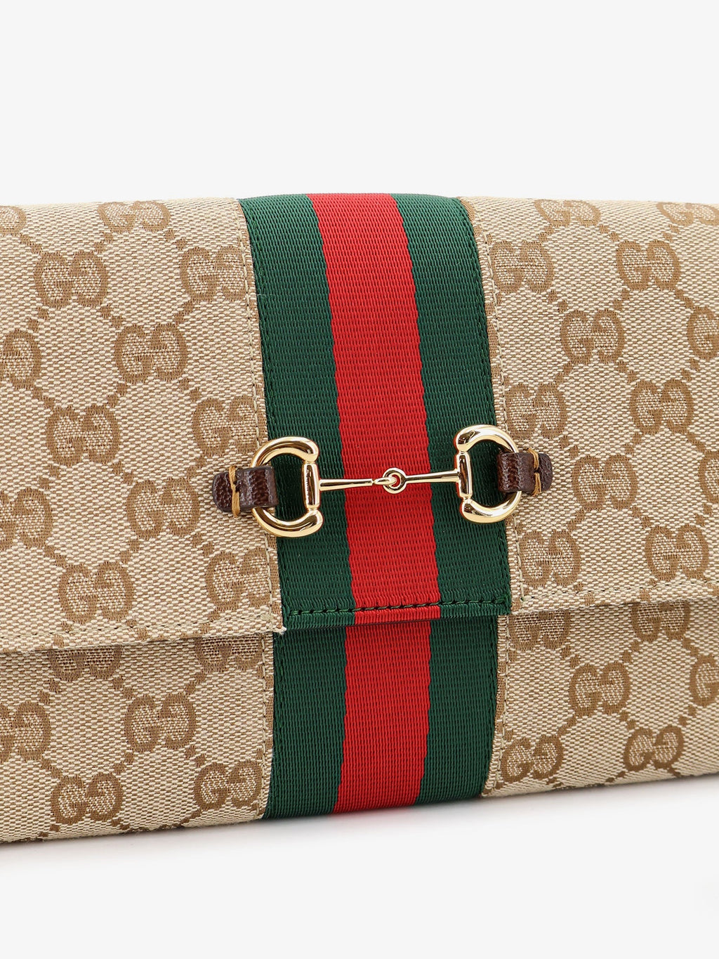 Gucci Women Gucci Horsebit Web Gg Fabric Wallet
