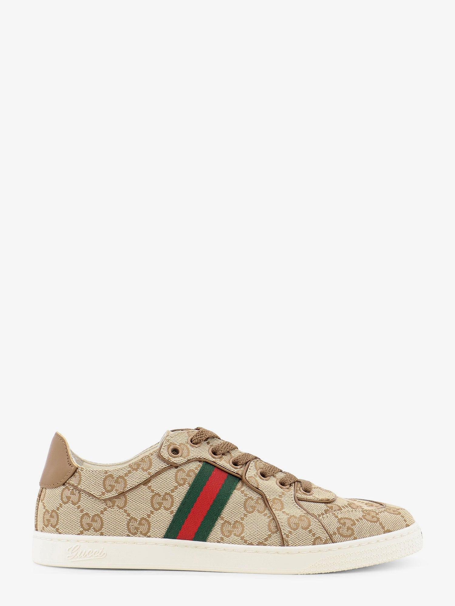 Gucci Women Stretch Gg Fabric Sneakers With Nastro Web On The Side