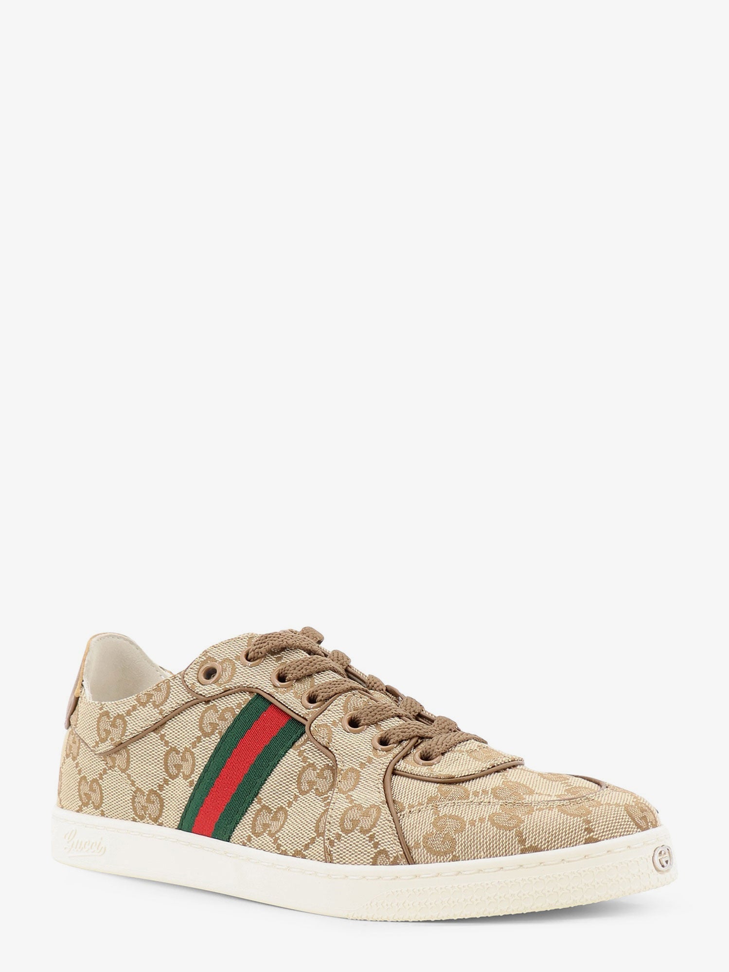 Gucci Women Stretch Gg Fabric Sneakers With Nastro Web On The Side