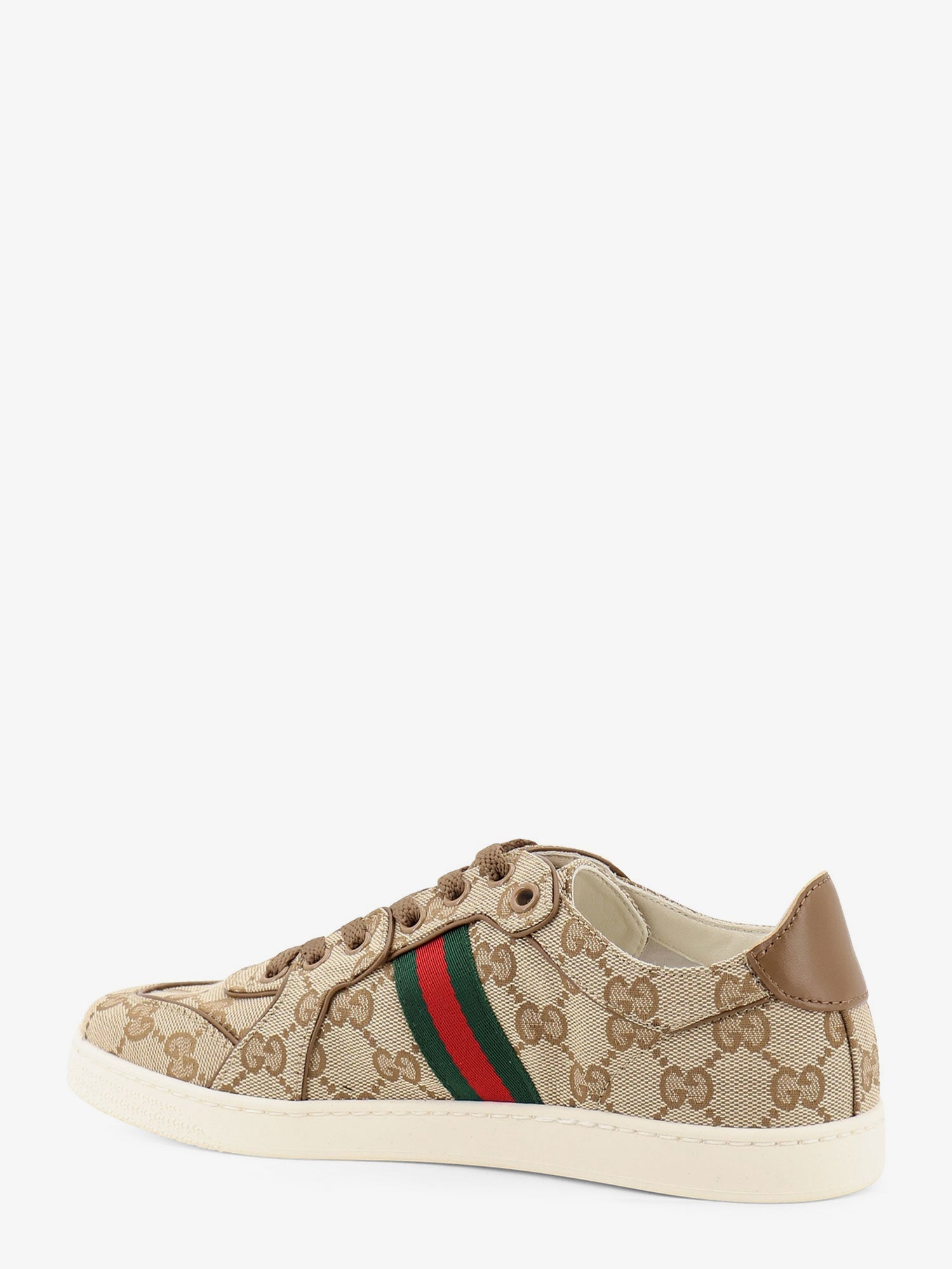 Gucci Women Stretch Gg Fabric Sneakers With Nastro Web On The Side