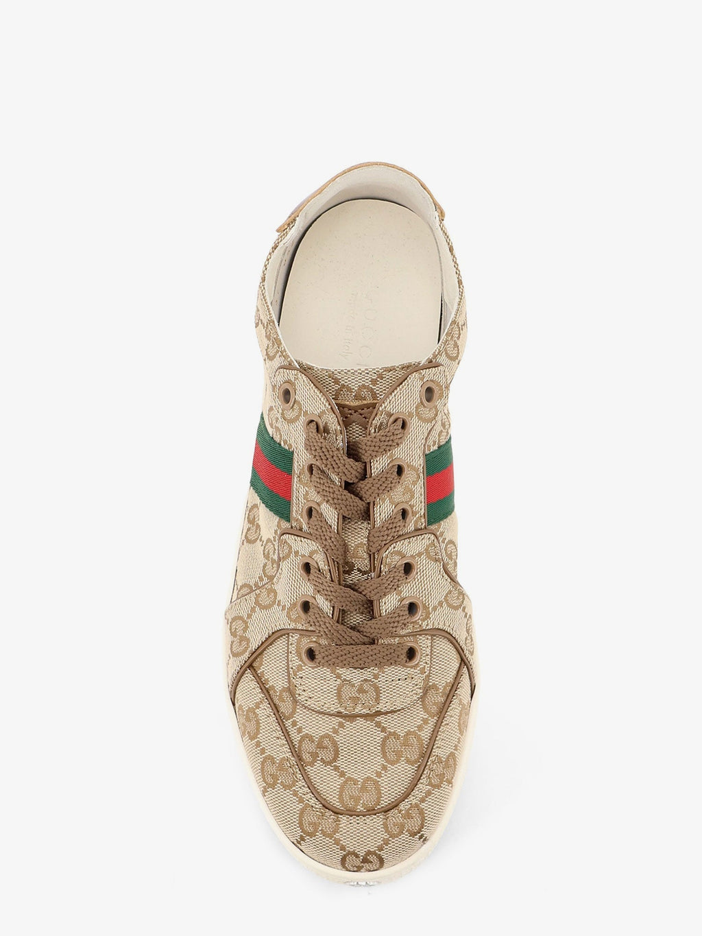 Gucci Women Stretch Gg Fabric Sneakers With Nastro Web On The Side