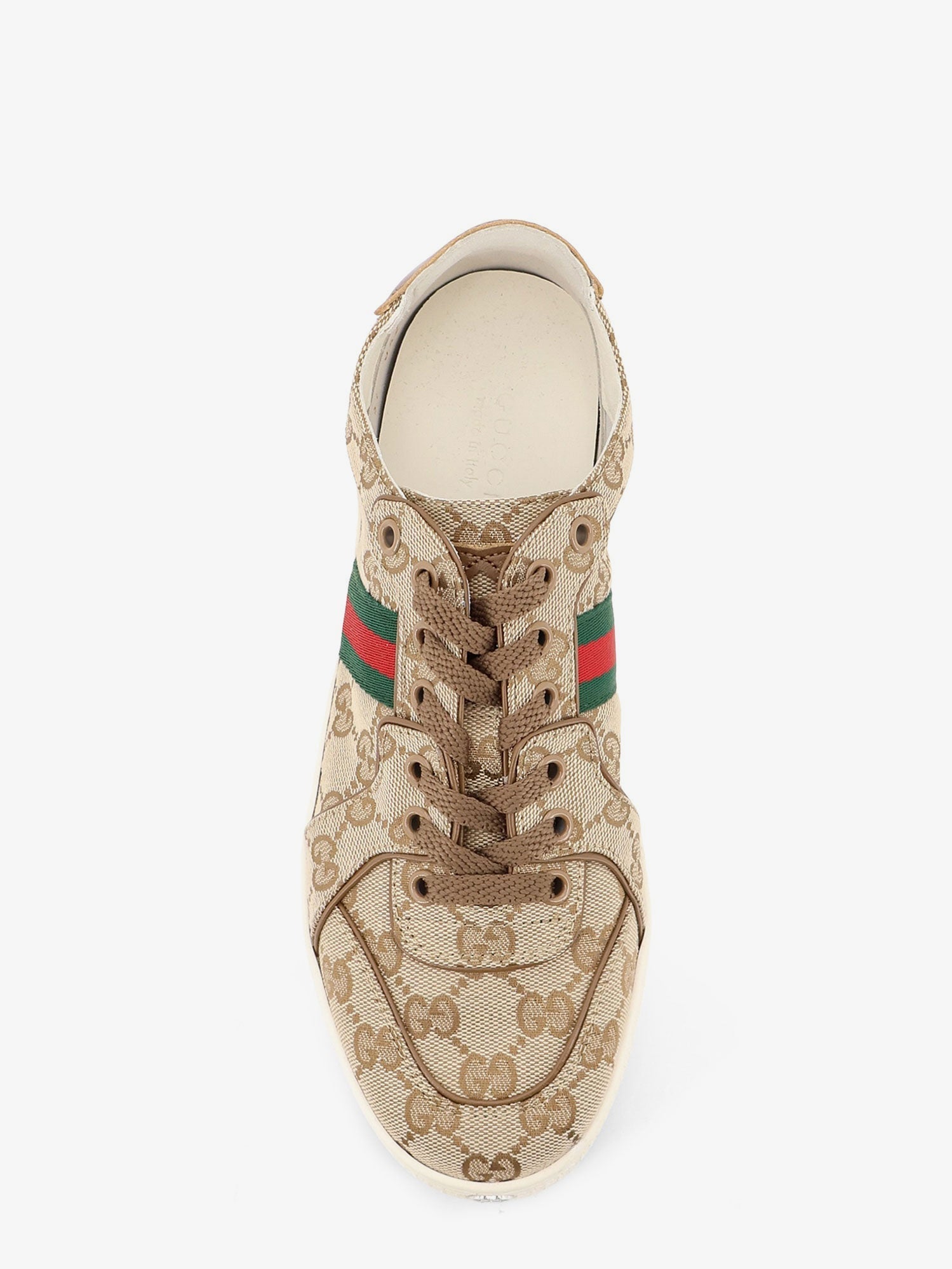 Gucci Women Stretch Gg Fabric Sneakers With Nastro Web On The Side