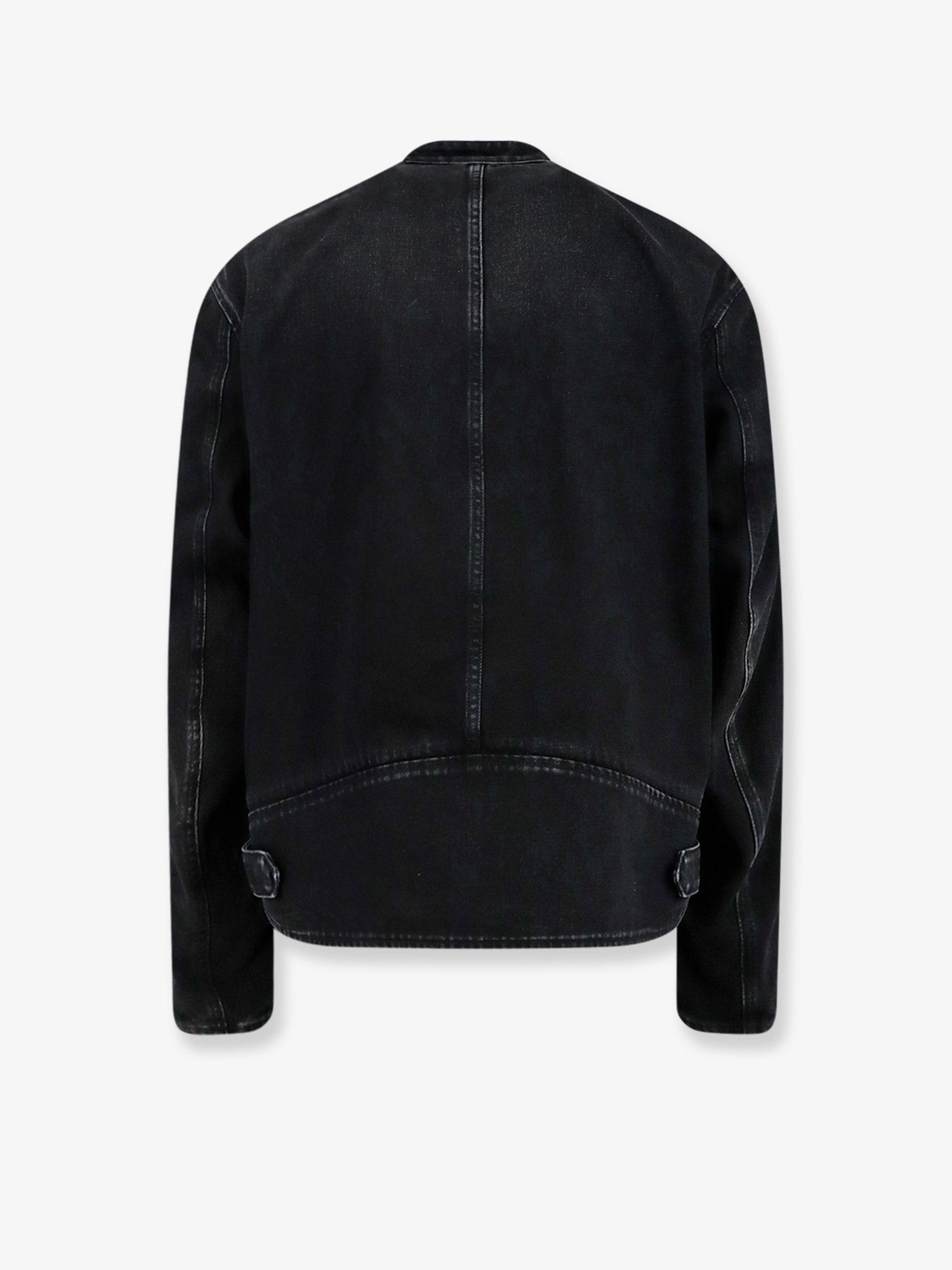 Gucci Men Black Denim Jacket Certified Cotton Jacket With A Faded Effect