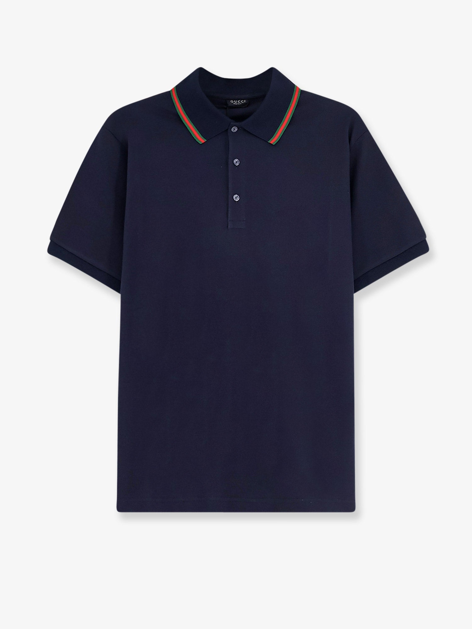 Gucci Men Cotton Polo With Nastro Web Detail On The Collar
