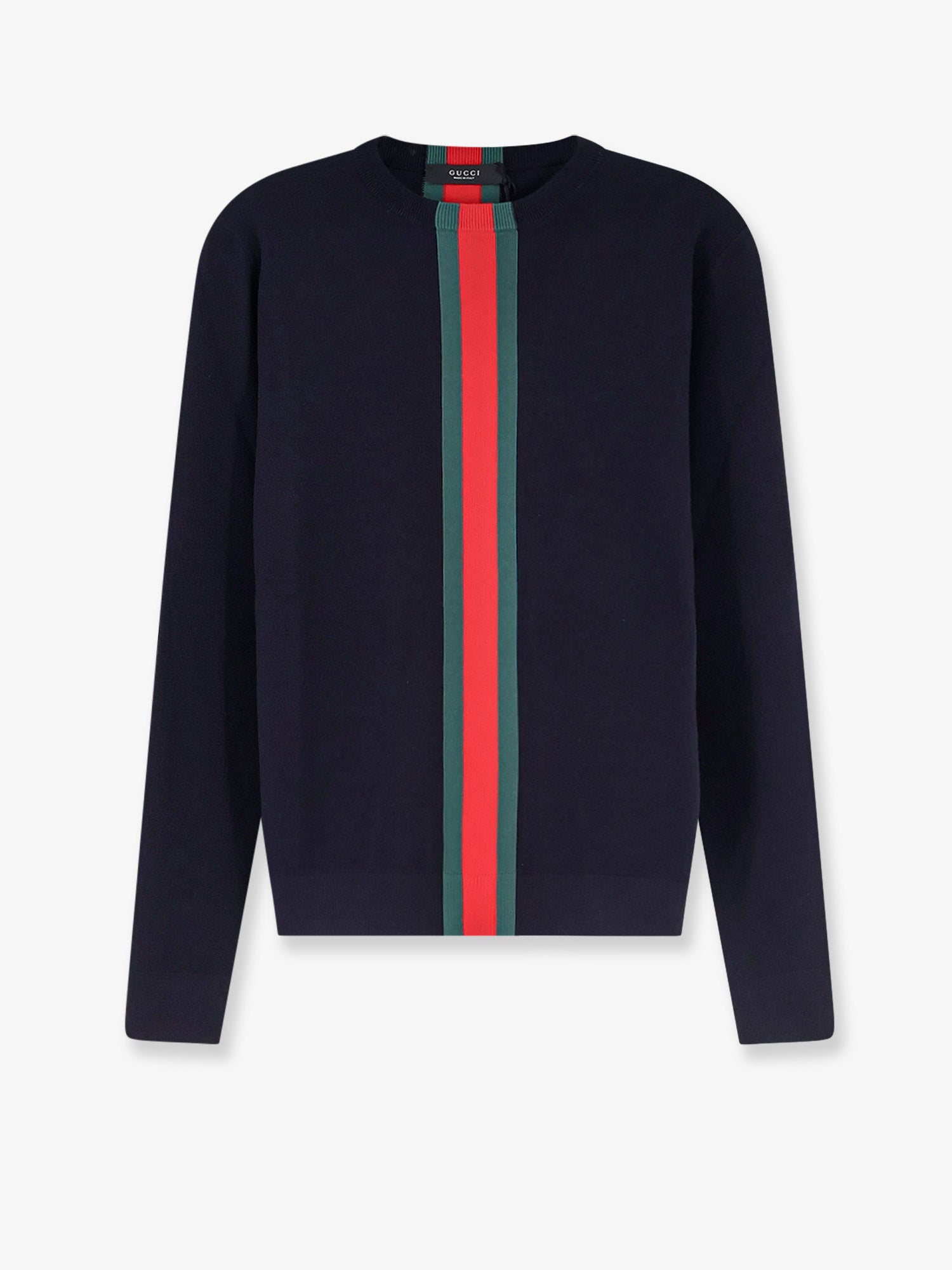 Gucci Men Cotton Sweater With Nastro Web Inlay