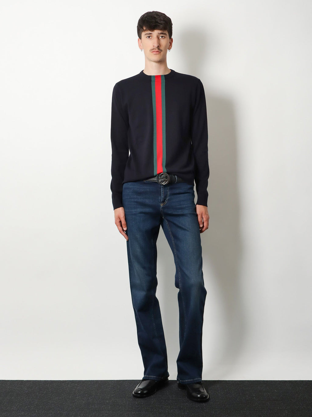 Gucci Men Cotton Sweater With Nastro Web Inlay