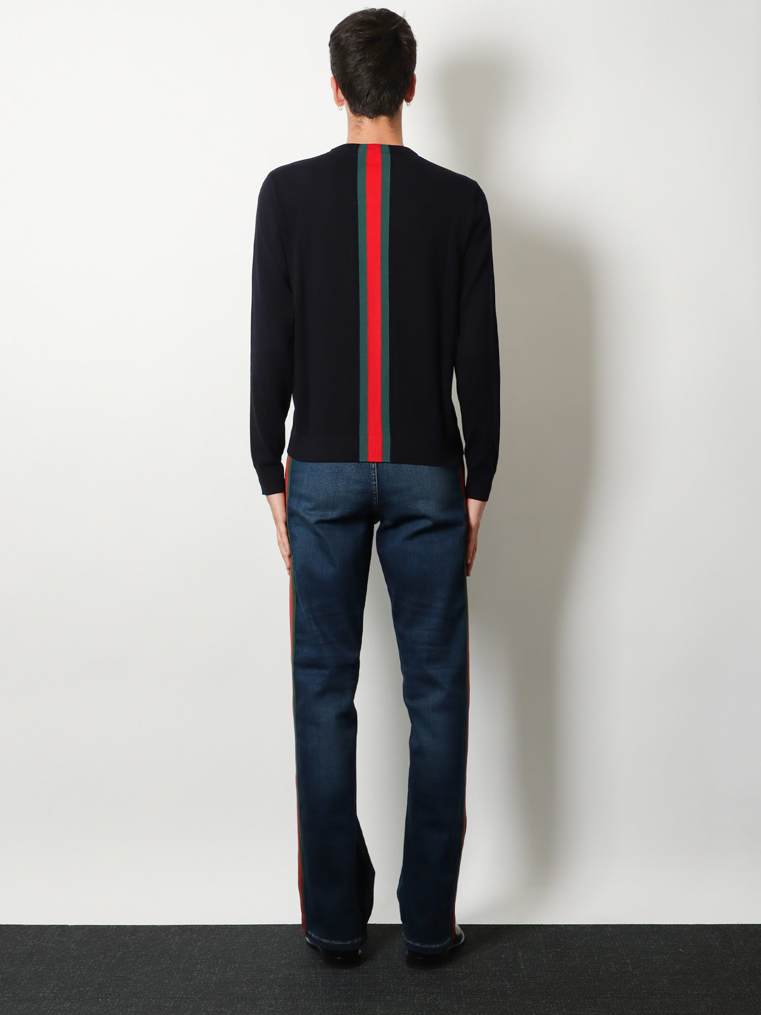Gucci Men Cotton Sweater With Nastro Web Inlay