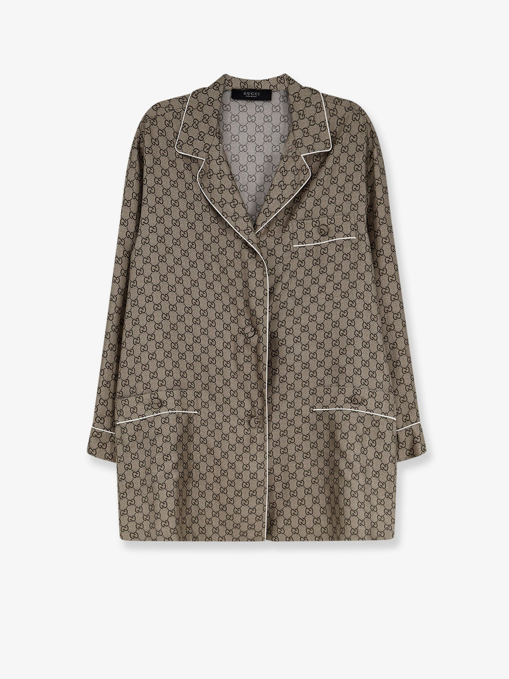 Gucci Women Silk Shirt With Gg Print
