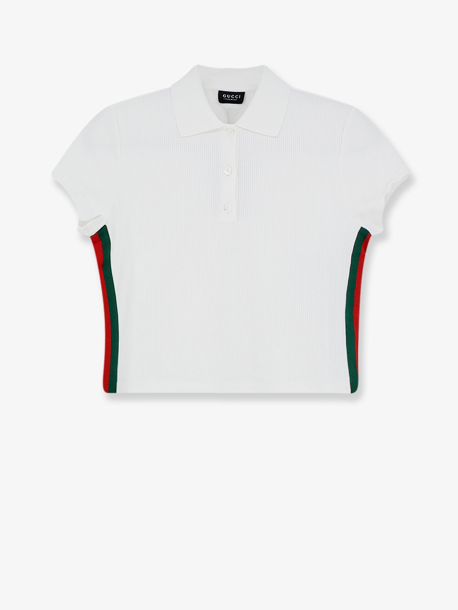 Gucci Women Ribbed Cotton Jersey Polo Shirt